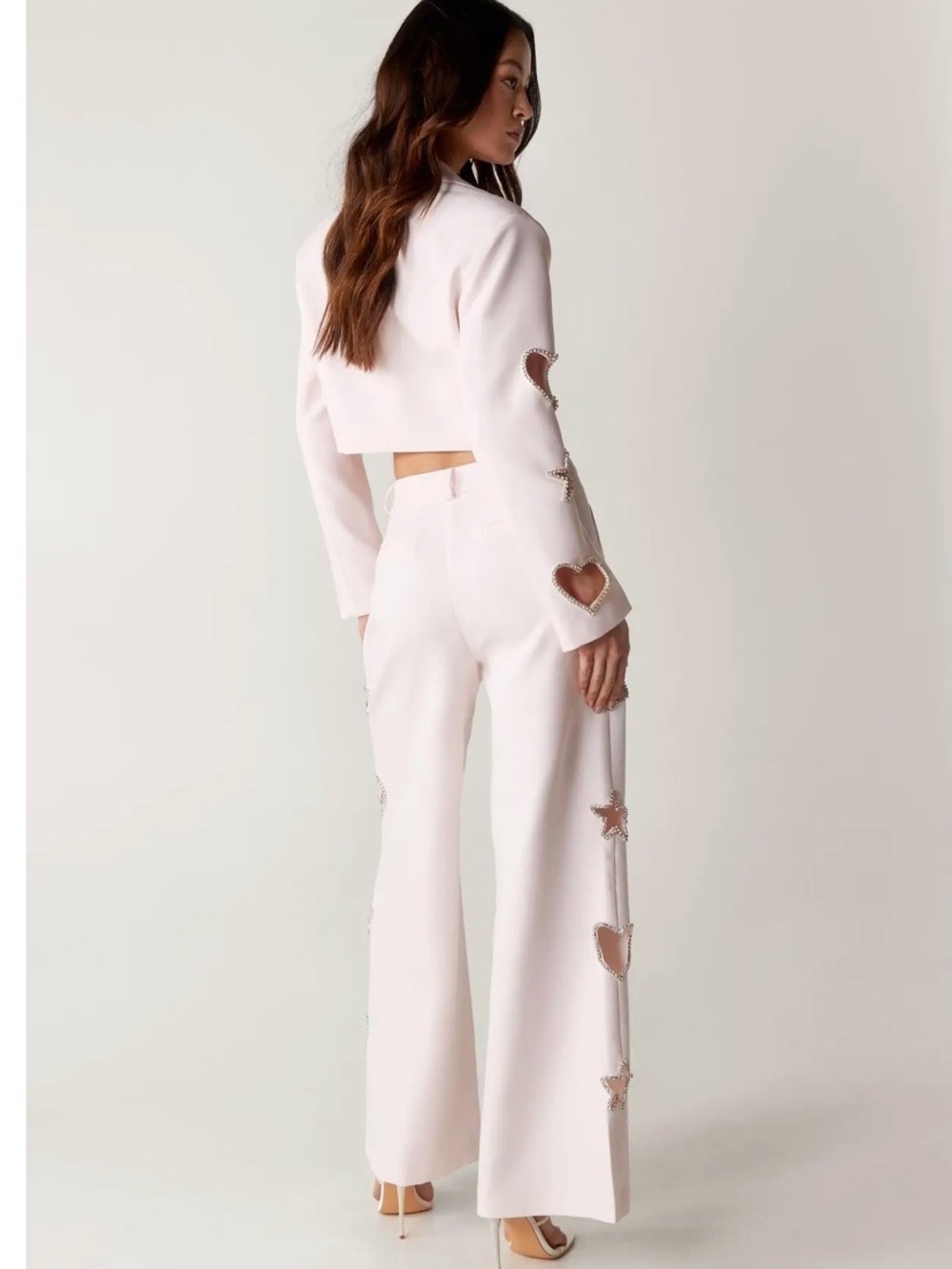 NWT Nasty Gal Premium Rhinestone Cut Out Trousers